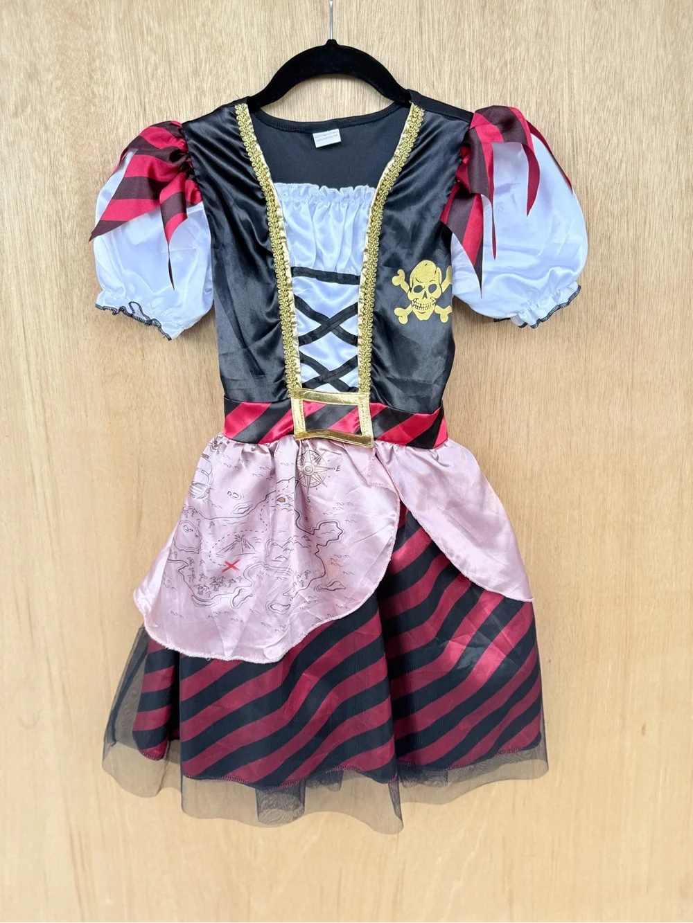 Kids Pirate Costume Dress - Black, Red & White